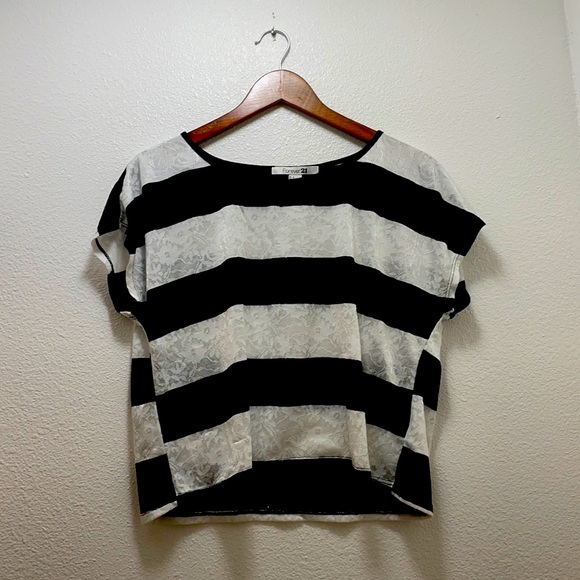 Forever 21 Tops Bw Lace Tee Poshmark